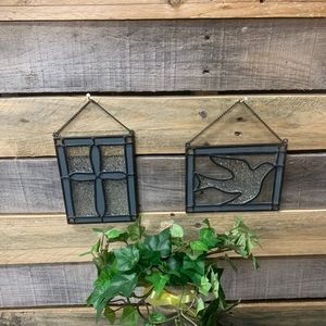 Set of Two Mirrored Sun Catchers with Wrought Iron Frames